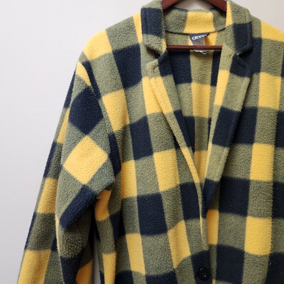Vintage warm fleece plaid shacket / l/xl - Picture 4 of 6